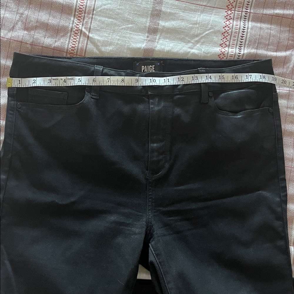 Paige High Rise Muse Coated Cigarette Jeans in Deep Black - Picture 11 of 12